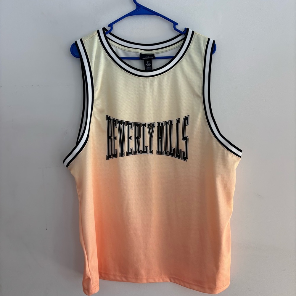 H&M Beverly Hills Tank Top Mens Large Gradient Mesh Sleeveless